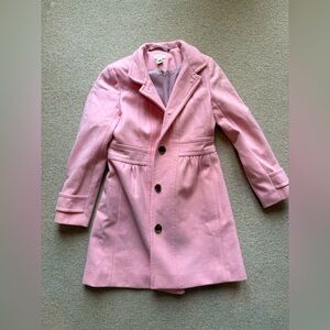 J Crew Pink Coat Wool Button Front Size 4 Petite